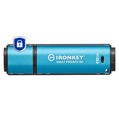 Kingston IronKey Vault Privacy 50, 512GB, USB 3.2 Gen 1, AES-256 Encrypted, FIPS 197