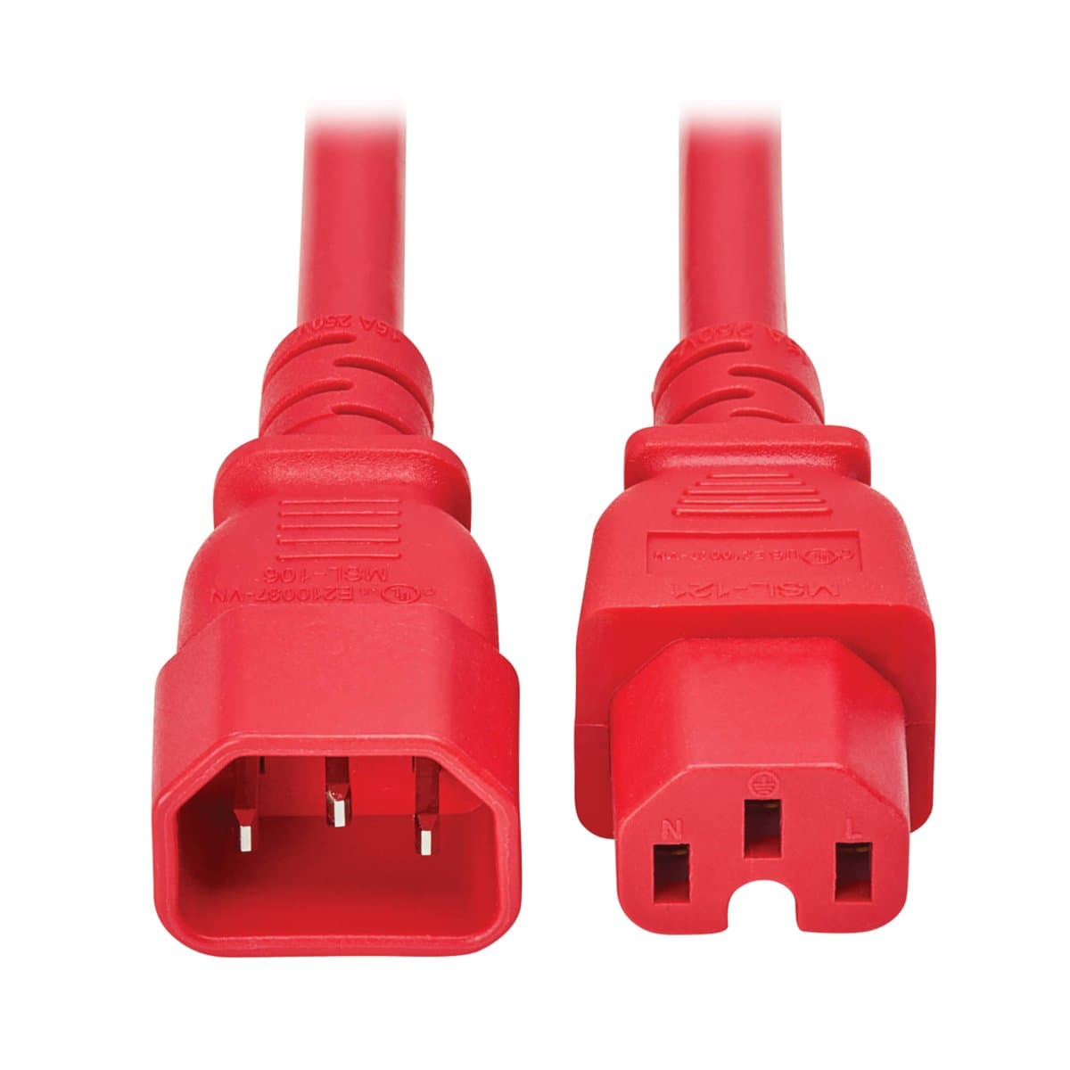 Eaton Power Cord C14 To C15 15A Heavy-Duty 250V 14 Awg Red 10ft