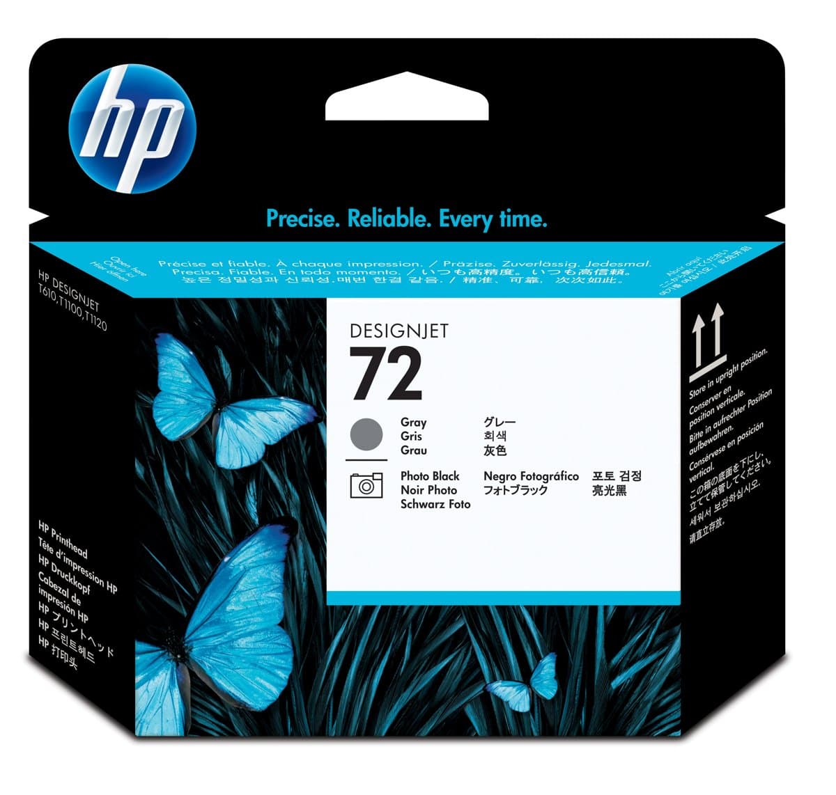 HP 72 Photo Black and Gray DesignJet Printhead, Thermal Inkjet, T610–T1100 Compatible
