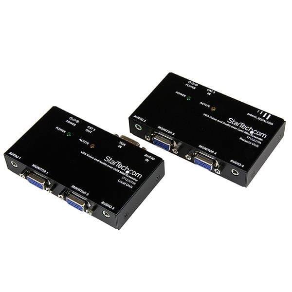 StarTech VGA Video Extender over Cat 5, 150m Range, Dual 3.5mm Audio, Transmitter & Receiver