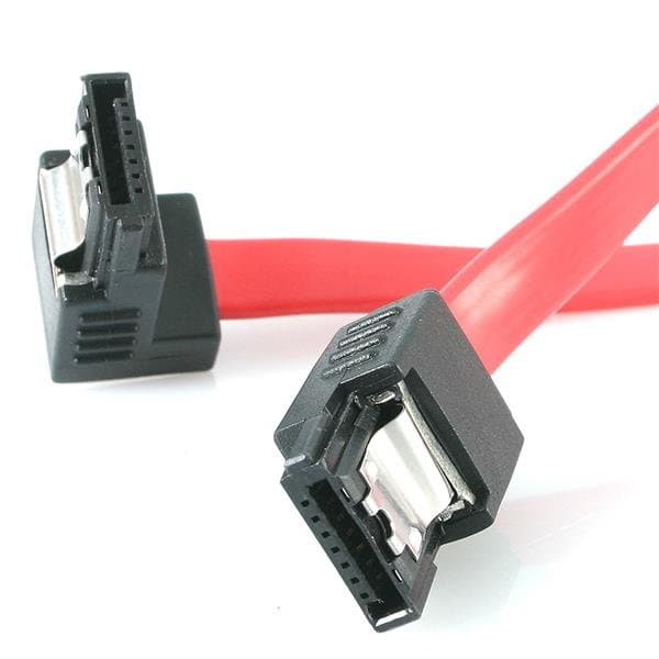 StarTech 12-inch Latching SATA Cable, 6 Gbps Data Transfer, Right-Angle