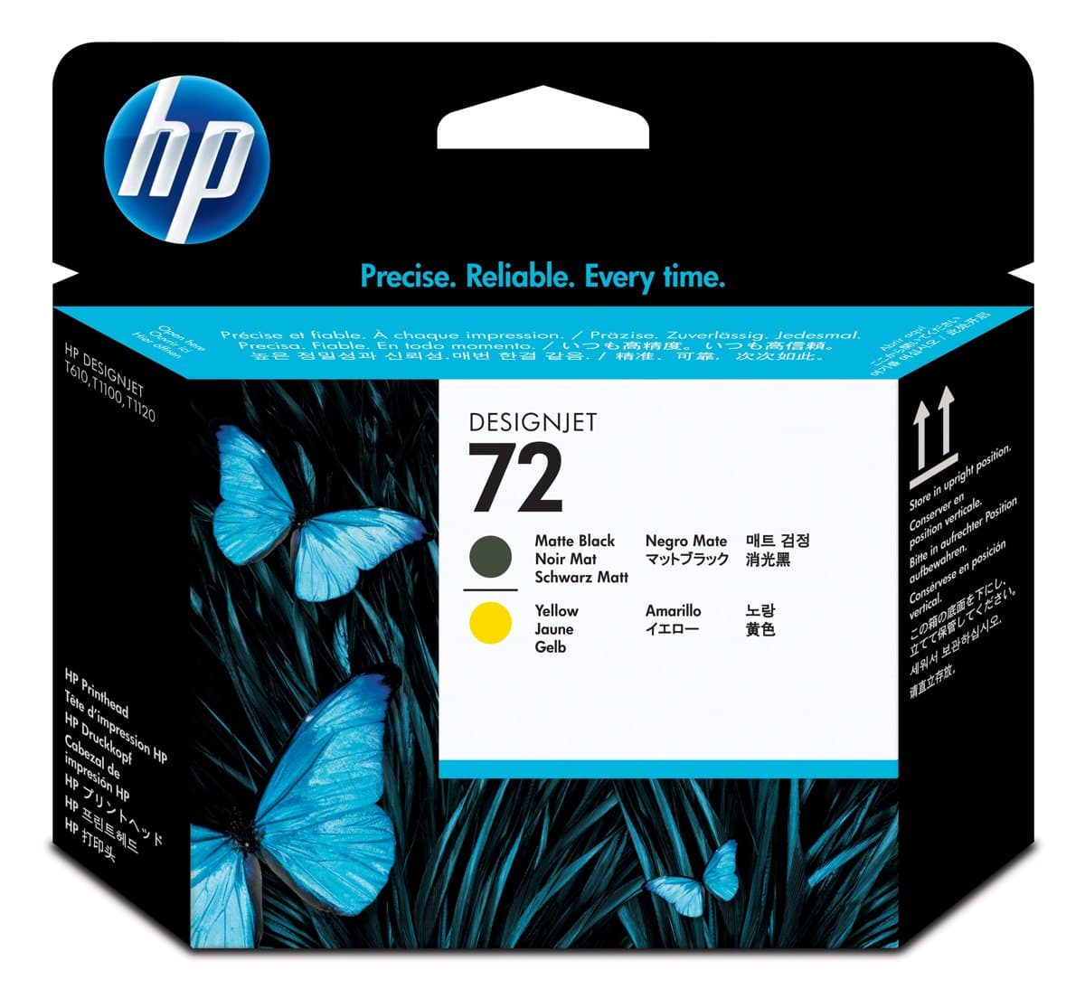 HP 72 Matte Black and Yellow DesignJet Printhead, Thermal Inkjet