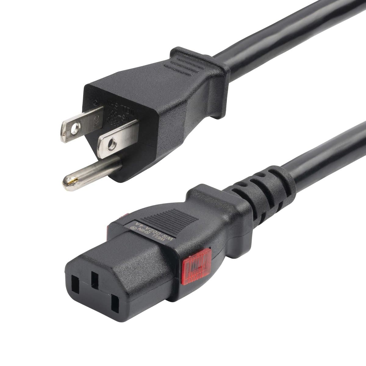 StarTech 12ft Heavy Duty Power Cord, NEMA 5-15P to Locking C13, 15A 125V, 14AWG