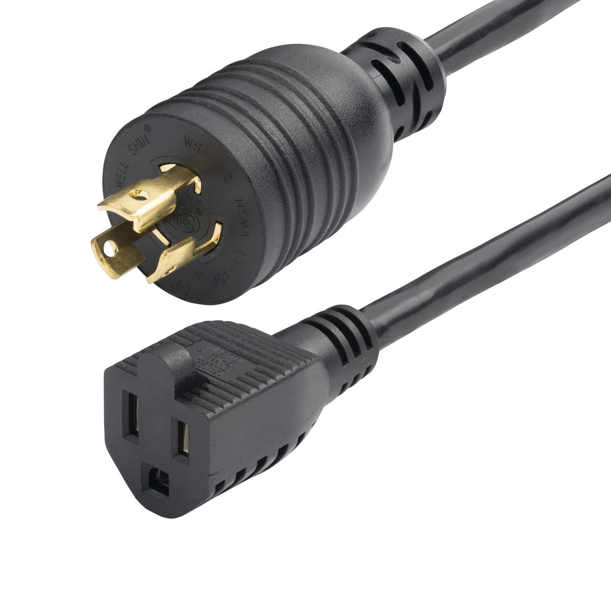StarTech 1ft Heavy Duty Power Cord, NEMA L5-15P to 5-15R, 15A 125V, 14AWG
