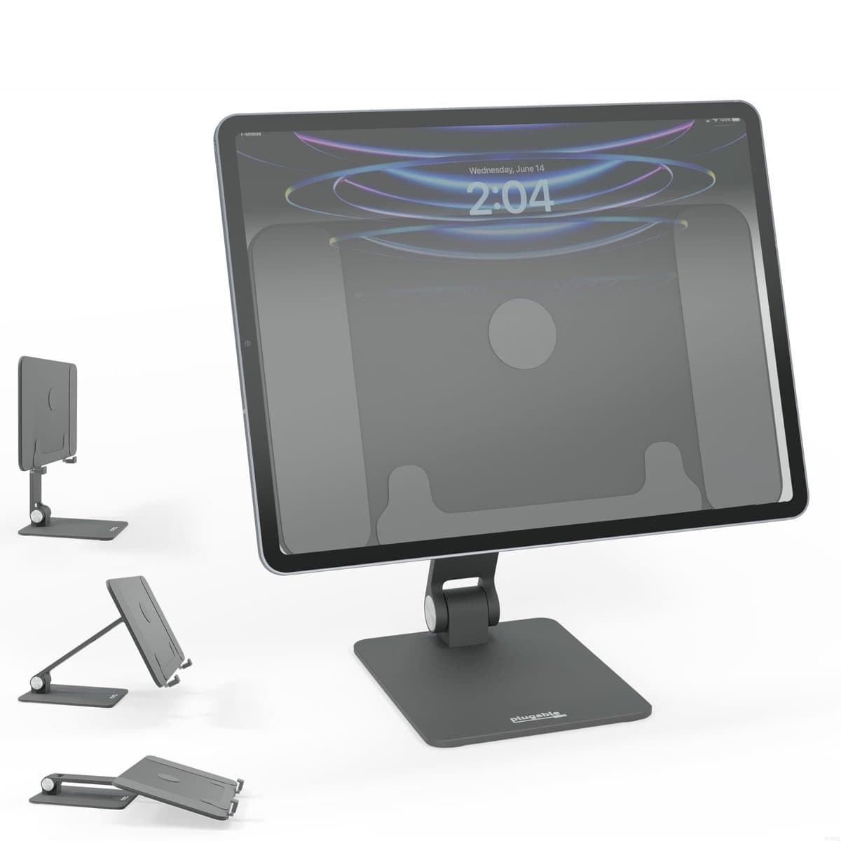 Plugable AMS-STAND13 Magnetic iPad Pro Stand, 12.9" Display, 360° Rotation, Aluminum
