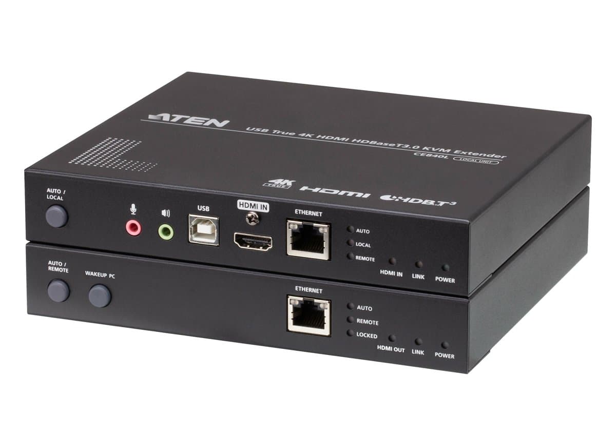 ATEN CE840 USB True 4K HDMI HDBaseT 3.0 KVM Extender, 100m Range, 4096×2160, Dual Console