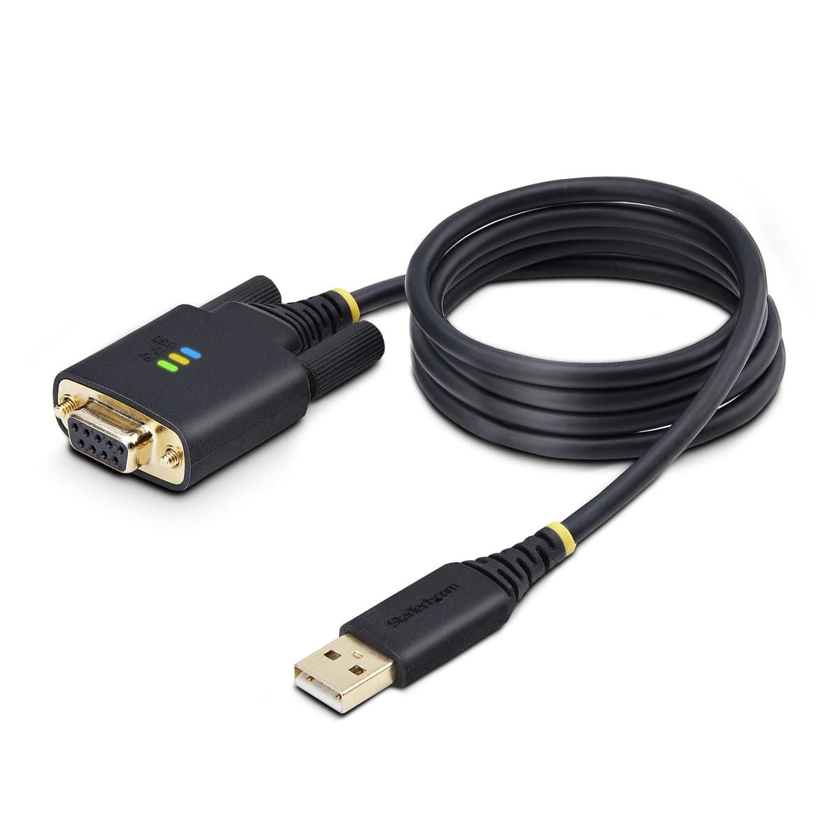 StarTech 3ft USB to Null Modem Serial Adapter, USB-A to RS232, FTDI, ESD Protection, TPE