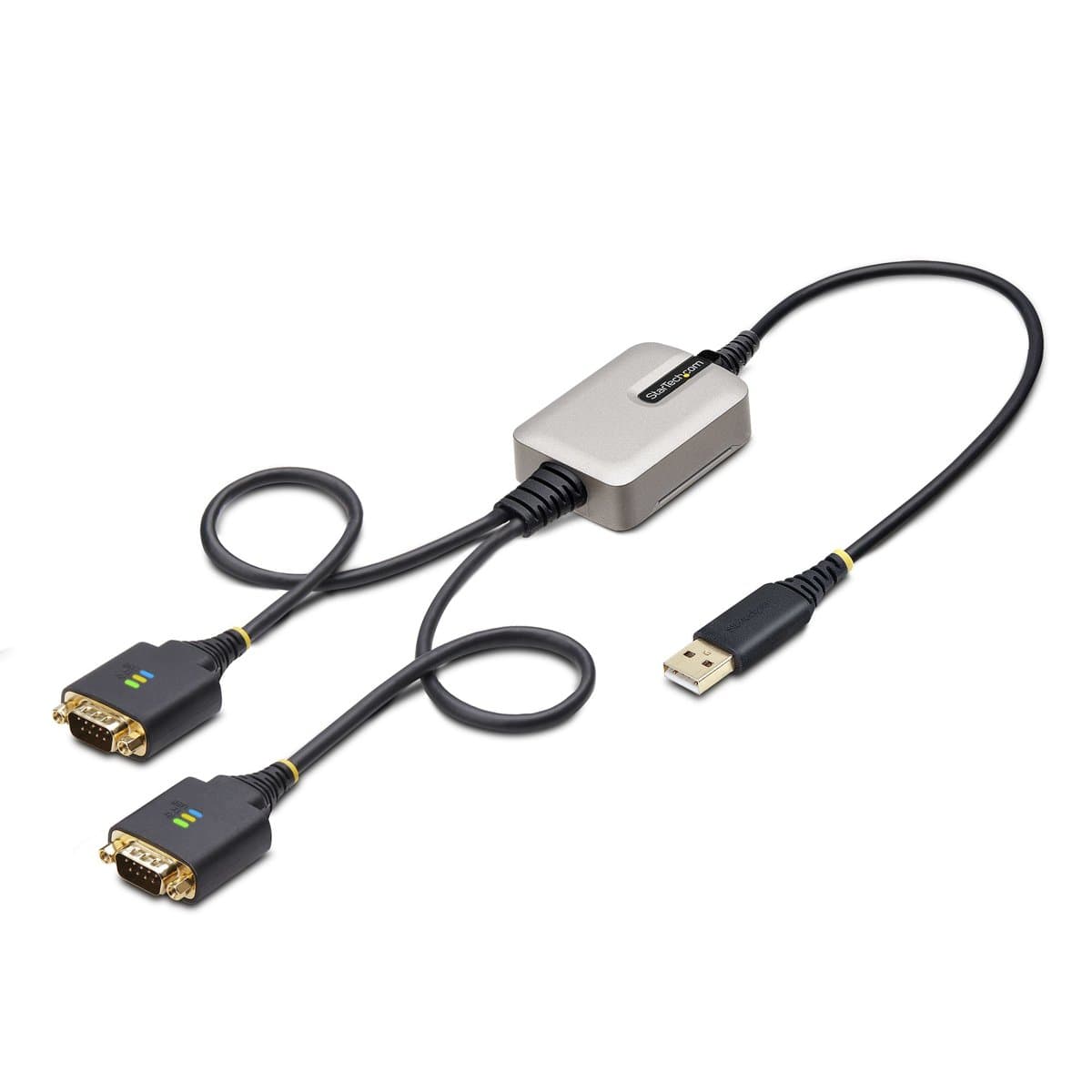 StarTech 2ft 2-Port USB to DB9 Serial Adapter, FTDI, Level-4 ESD Protection