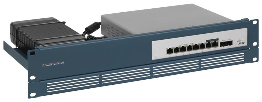 Rackmount.IT RM-CI-T18, Rack Mount Kit for Cisco Meraki MS130-8X/12X, 1U, Blue