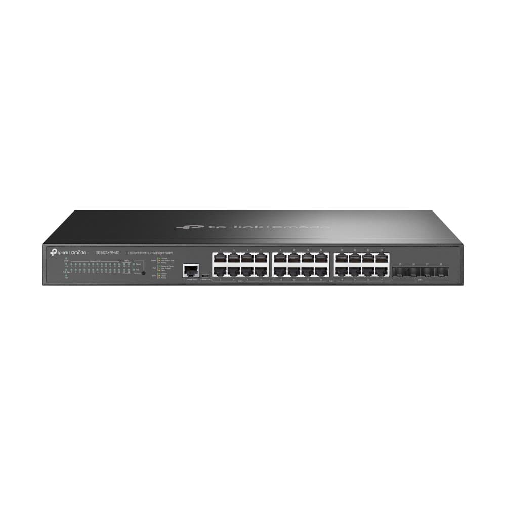 TP-Link Omada 24-Port 2.5GBASE-T 4-Port 10GE SFP+ L2+ Mngd Sw W 16-Port PoE