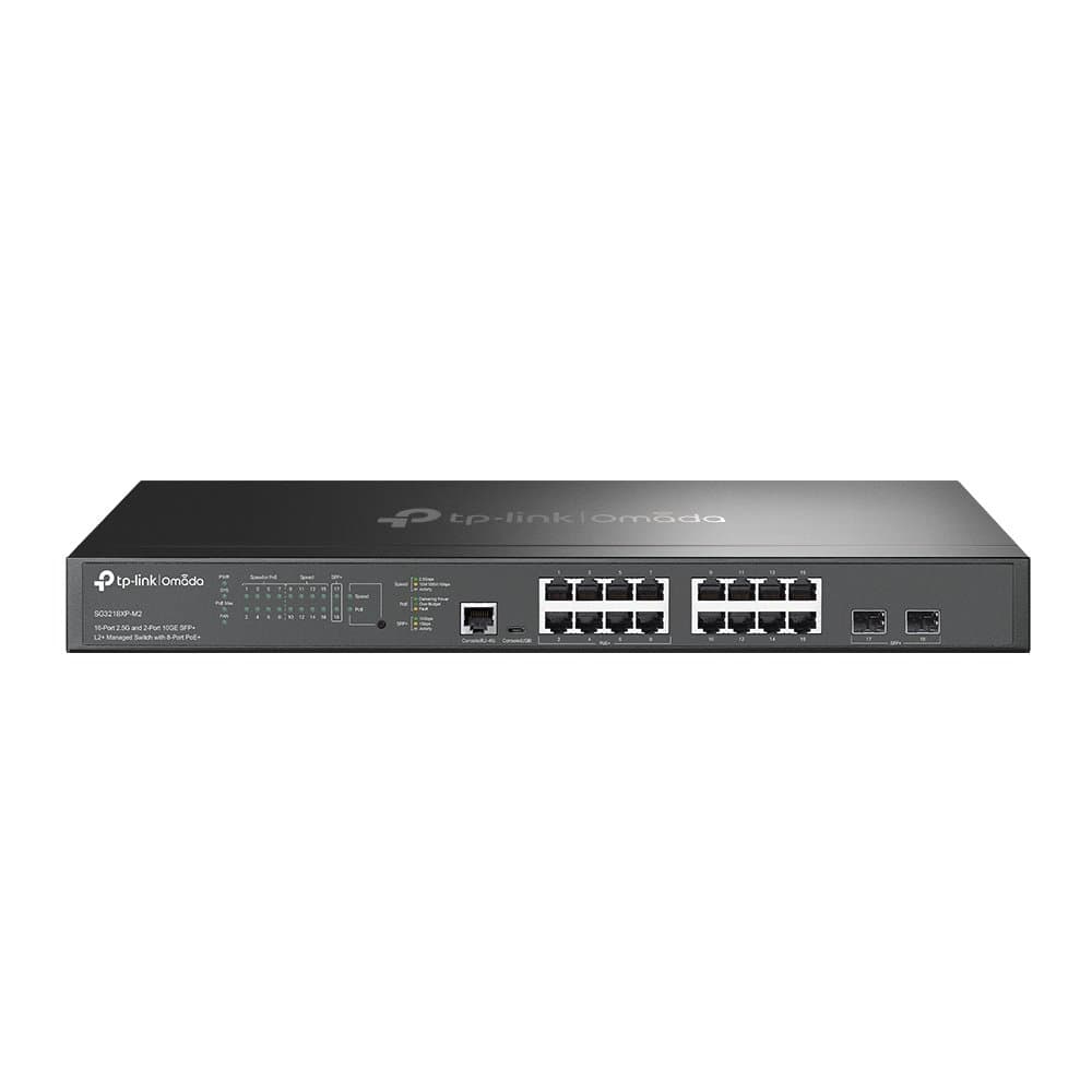 TP-Link Omada 16-Port 2.5G Managed Switch, 2x 10G SFP+, 8-Port PoE+, 120 Gbps