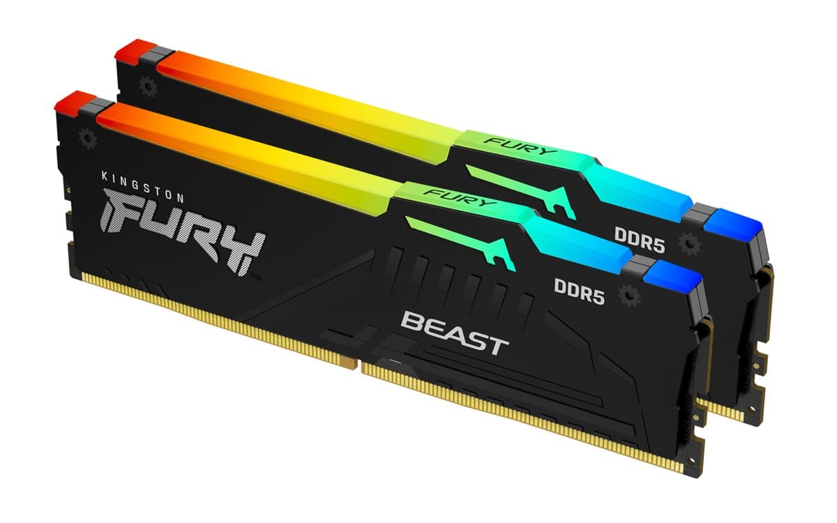 Kingston 32GB 6000MT/S DDR5 Cl30 DIMM (Kit Of 2) Fury Beast RGB Expo