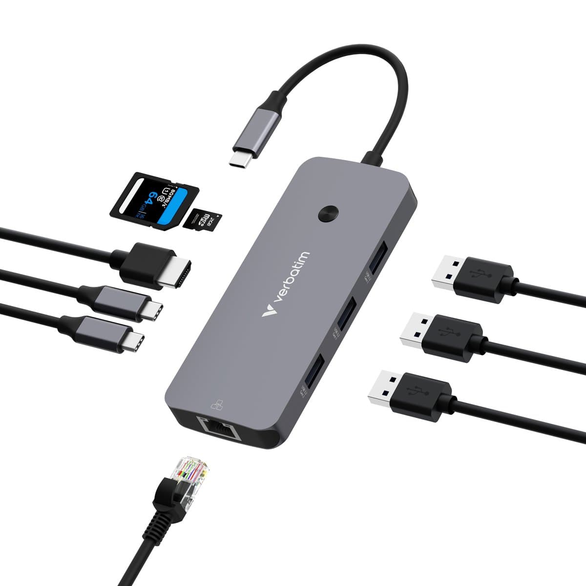 Verbatim USB-C 9 Multiport Hub Pro Multiport Hub Cmh 09 9 Ports