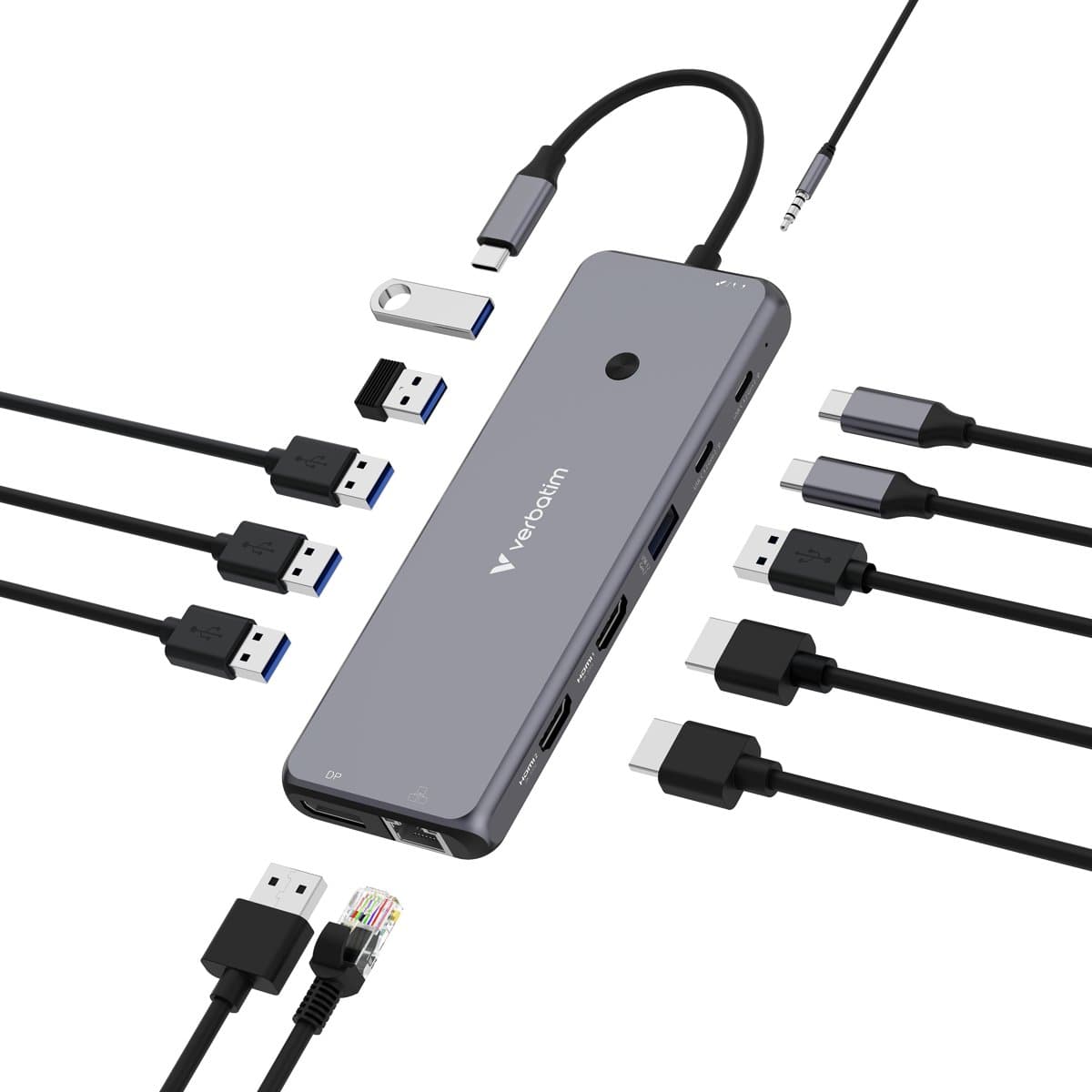 Verbatim CMH-13 USB-C Multiport Hub, 13 Ports, Gigabit Ethernet, 10 Gbps