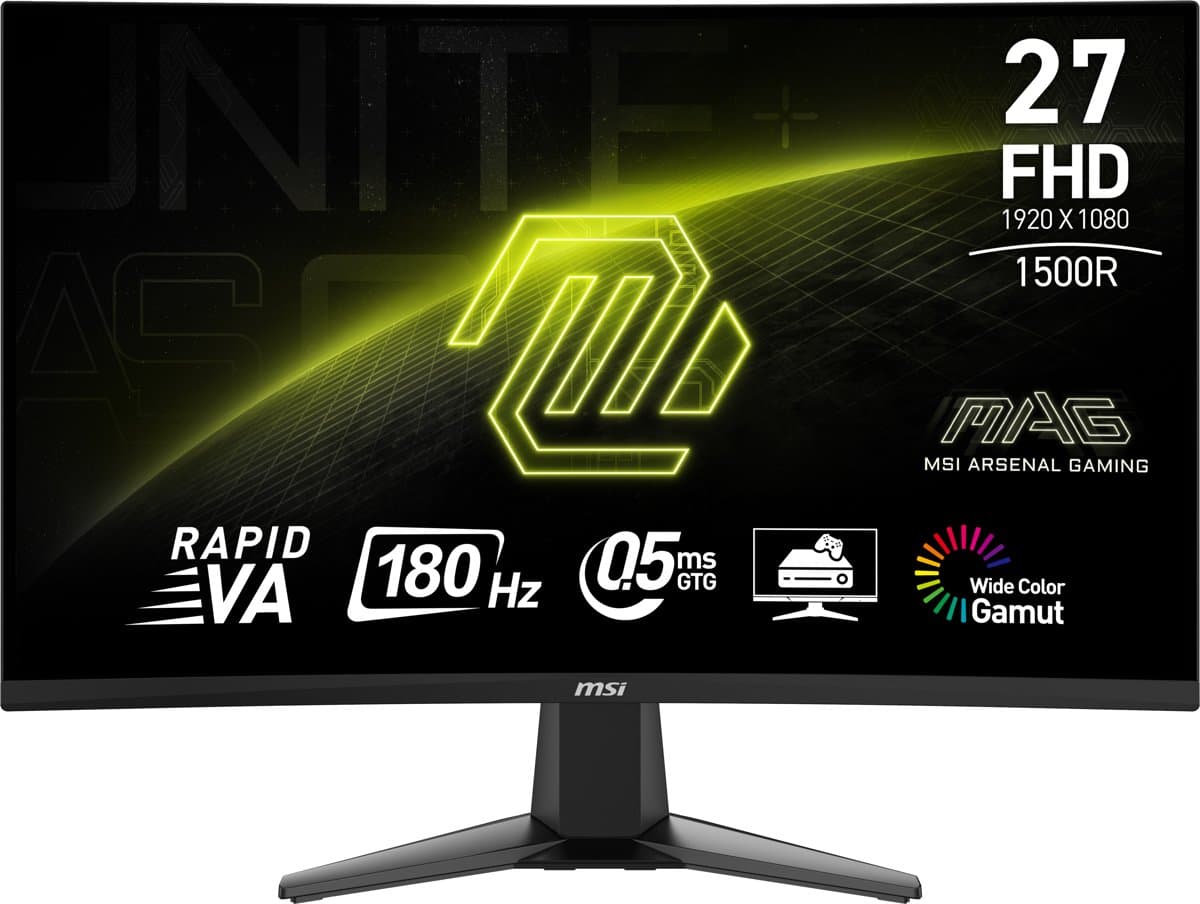 MSI MAG 27C6F, 27" Full HD 180Hz, 1ms Response, VA Panel, Adaptive-Sync