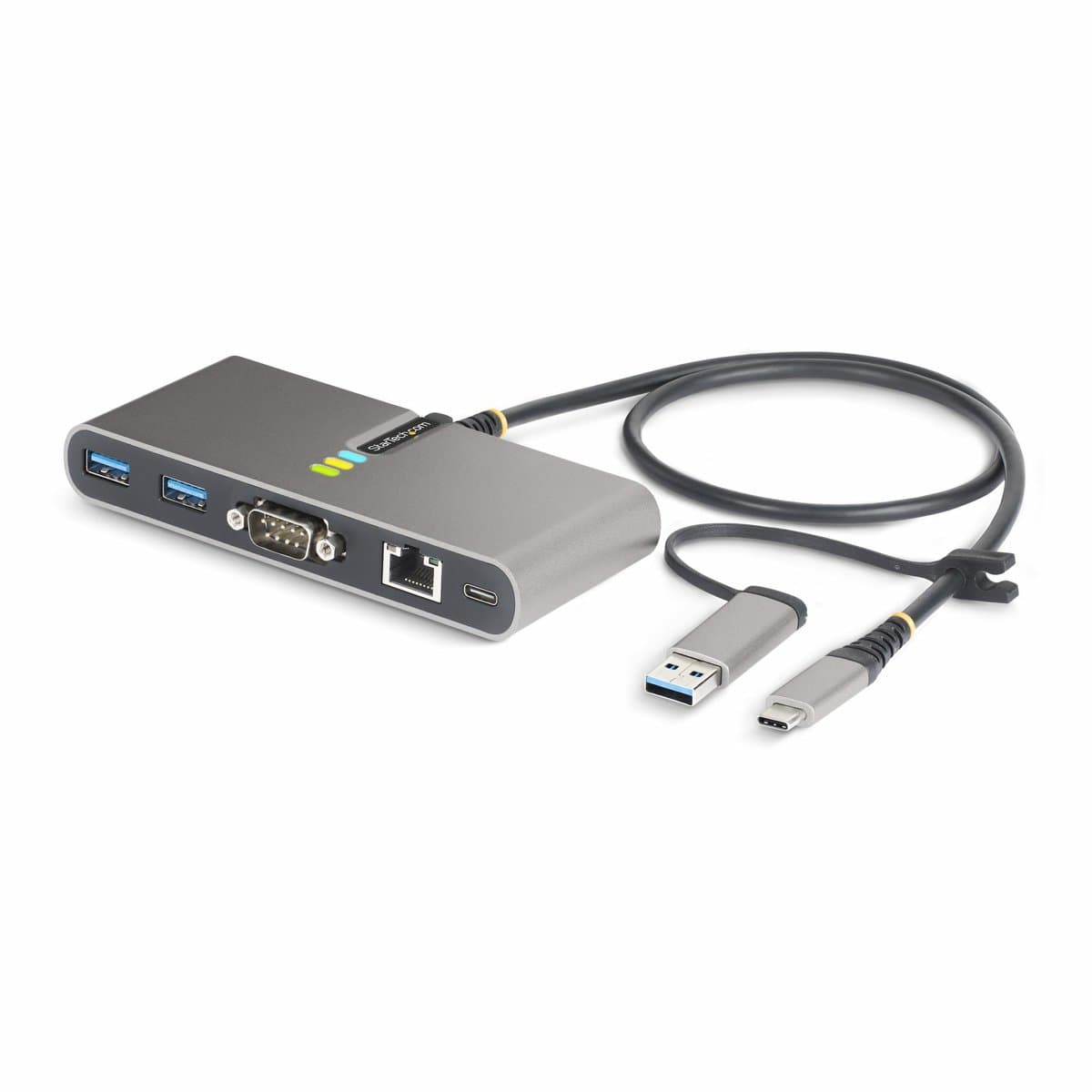 StarTech USB-C Hub, 2× USB-A 5Gbps, Gigabit Ethernet, RS-232, 100W PD