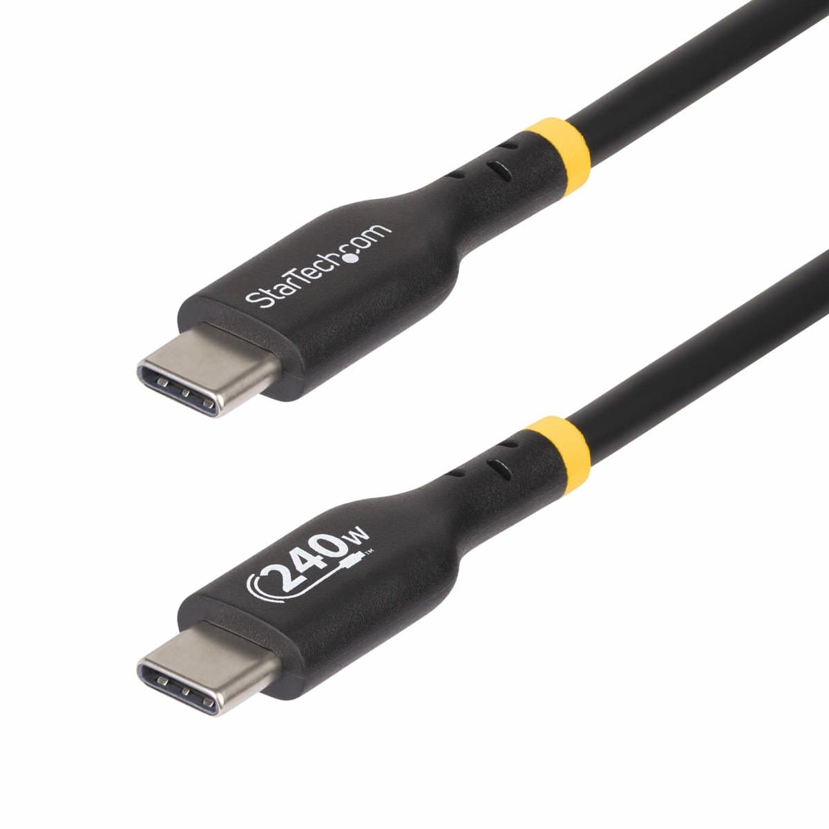 StarTech 10 ft USB-C Charging Cable, USB-IF Certified, 240 W PD 3.1 EPR, USB 2.0, TPE, Black