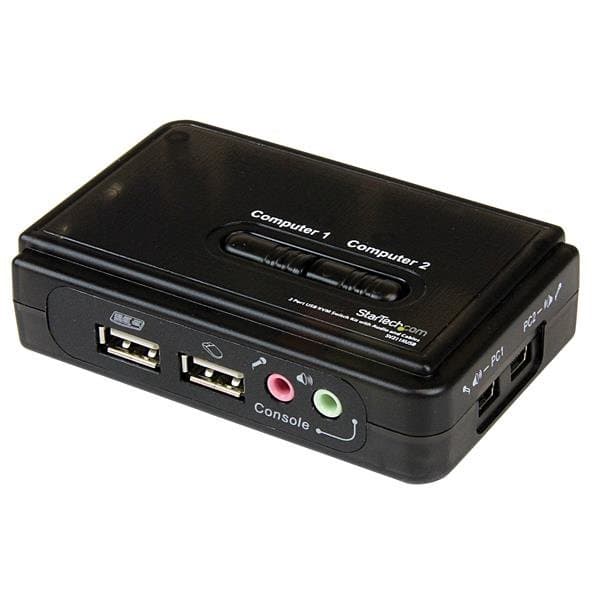 StarTech 2-Port USB KVM Switch Kit, 2048×1536, VGA, Audio, 1.2m Cable