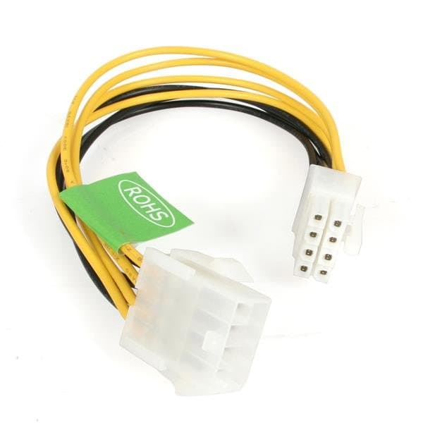 StarTech EPS Power Extension Cable, 8-Pin EPS12V, 8 Inches, Male-to-Female