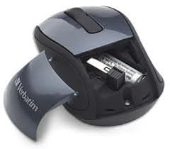 Verbatim Wireless Mini Travel Mouse, Optical, 2.4GHz RF, Nano Receiver