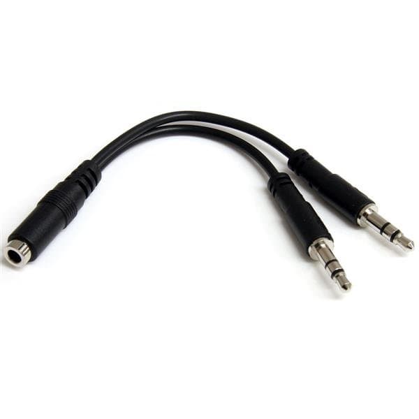 StarTech 3.5mm Headset Splitter, 4-Position To 2× 3-Position, 0.13m, Nickel-Plated