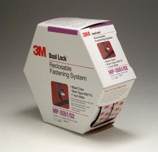 3M Dual Lock Reclosable Fastener, 5 Yards, Black, 400 Stems/sq in, 1000 Cycles