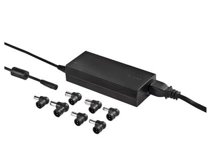 Targus 90W AC Laptop Charger, USB Adapter, 2.1A Fast Charging, 7 Tips, Black