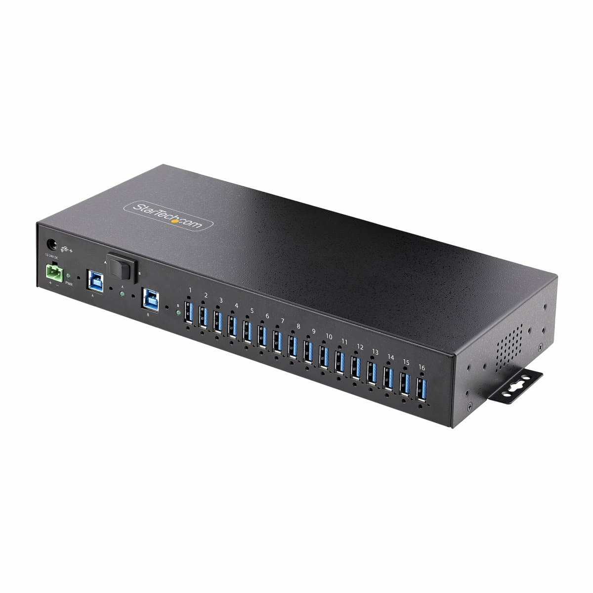 StarTech 16-Port Industrial USB 5Gbps Hub, 16× USB-A, 5 Gbps, Metal Enclosure, ESD Protected