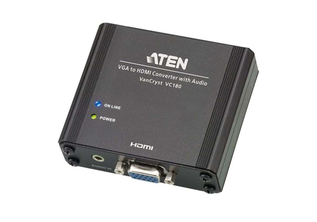 ATEN AT-VC180 VGA to HDMI Converter, 1920×1080, Audio, Metal