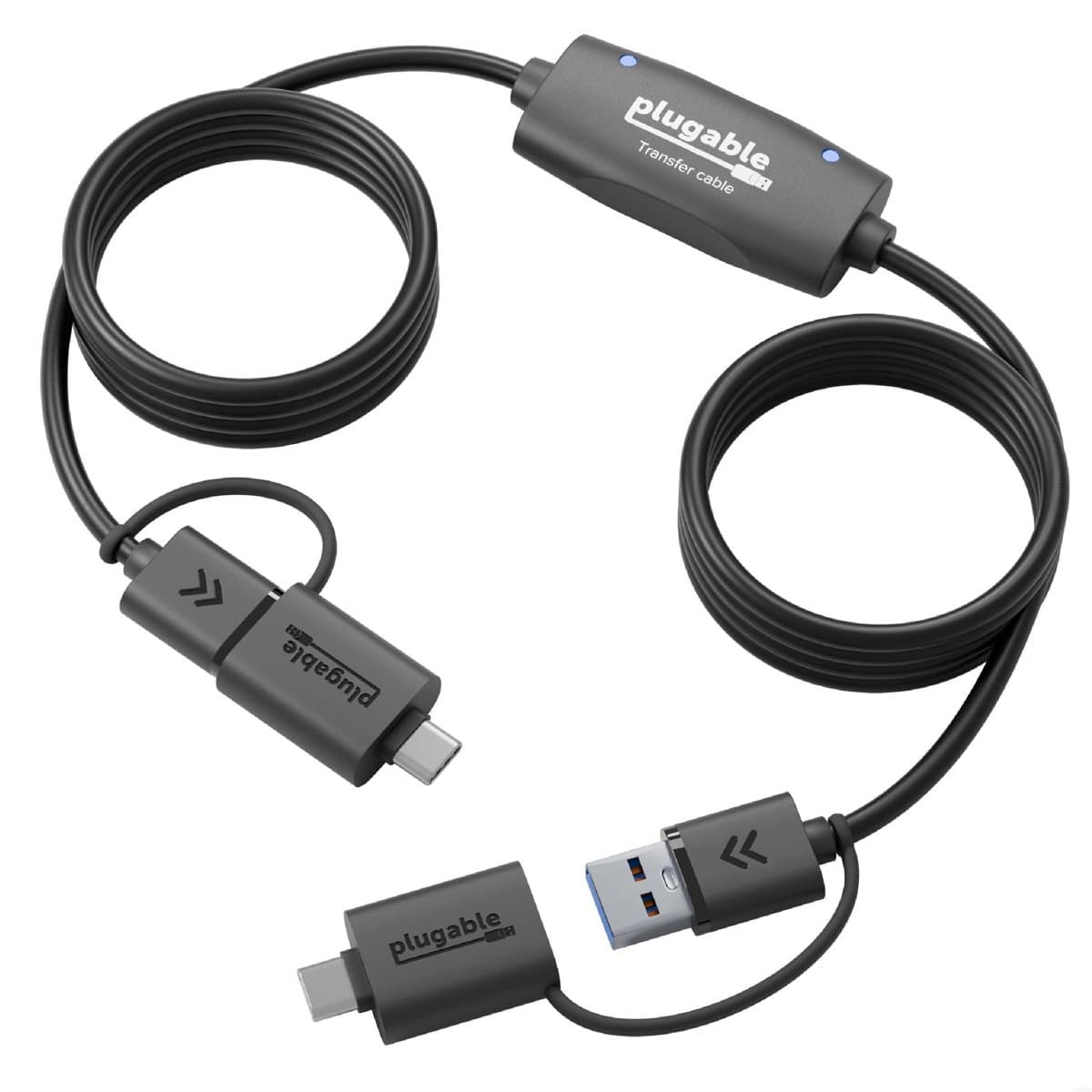 Plugable USB Data Transfer Cable, USB-A to USB-A, 2m, 5 Gbit/s