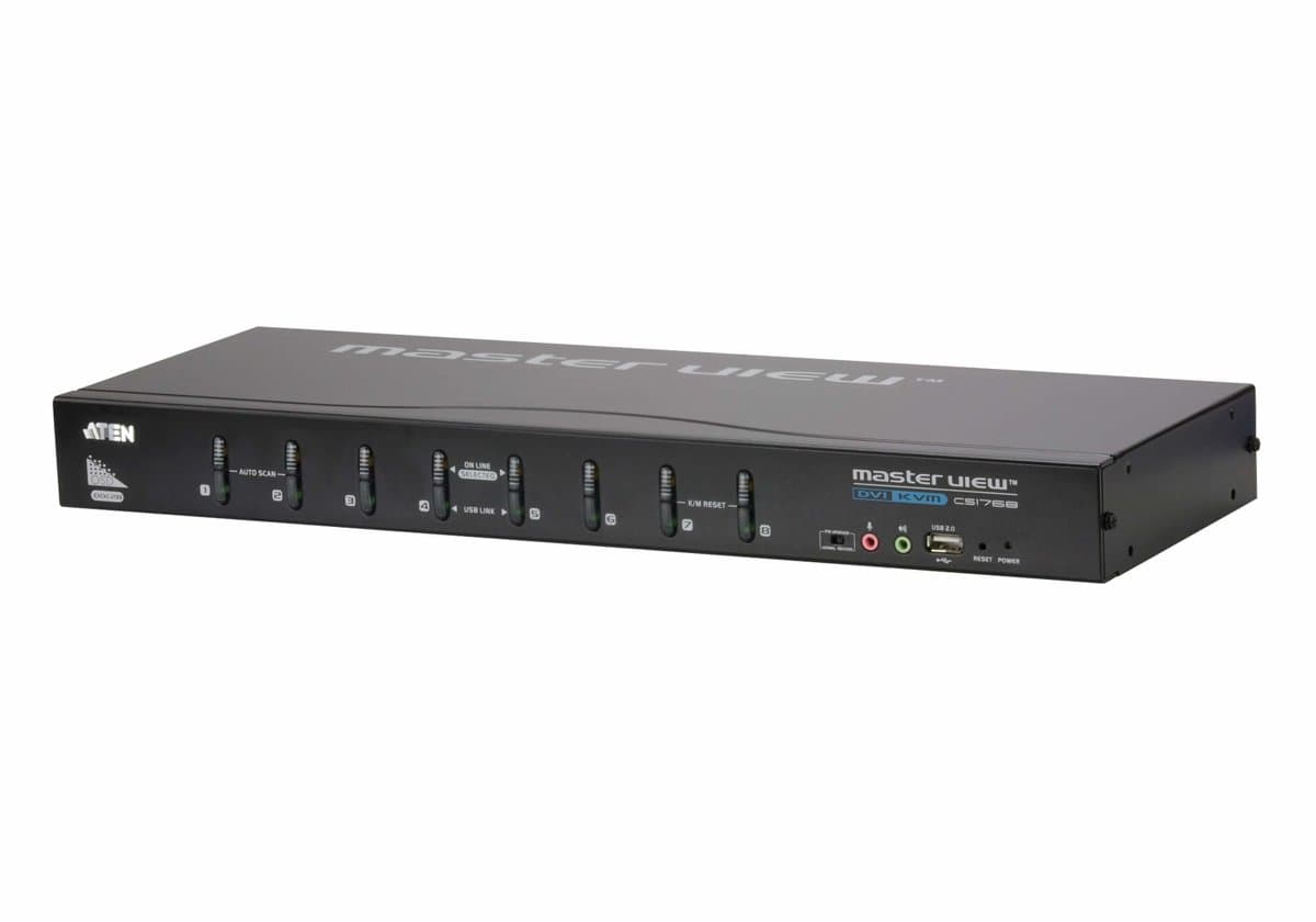 ATEN CS1768, 8-Port USB KVM Switch, DVI-I/VGA, 2048×1536, Dual Monitor