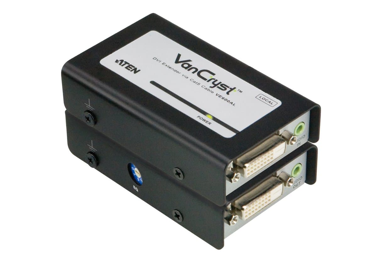 ATEN VE600A DVI Audio Video Extender, 1920×1200, 60m via Cat5e, HDCP