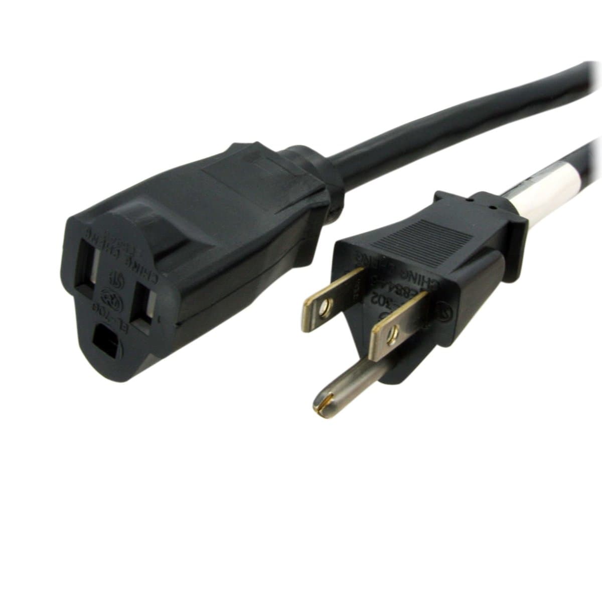 StarTech 25 ft Power Extension Cord, NEMA 5-15, 13A 125V, 16 AWG