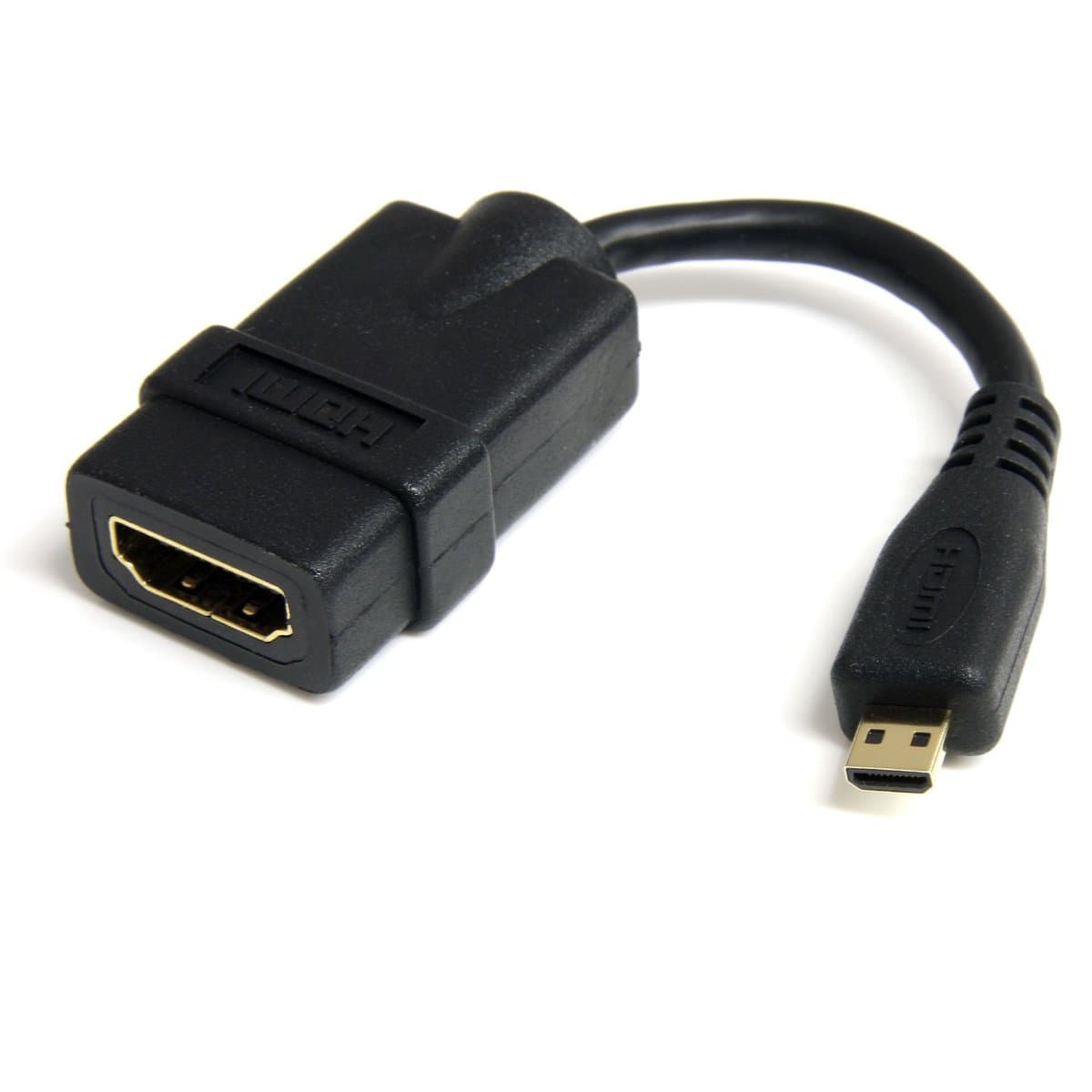 StarTech Micro HDMI to HDMI Adapter, 4K 30Hz, HDMI 1.4b, Type D to Type A, 5 inches