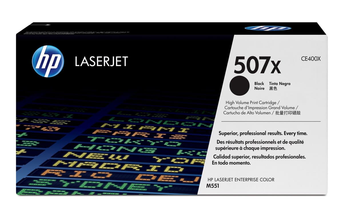 HP 507X High Yield Black LaserJet Toner Cartridge, 11000 Pages