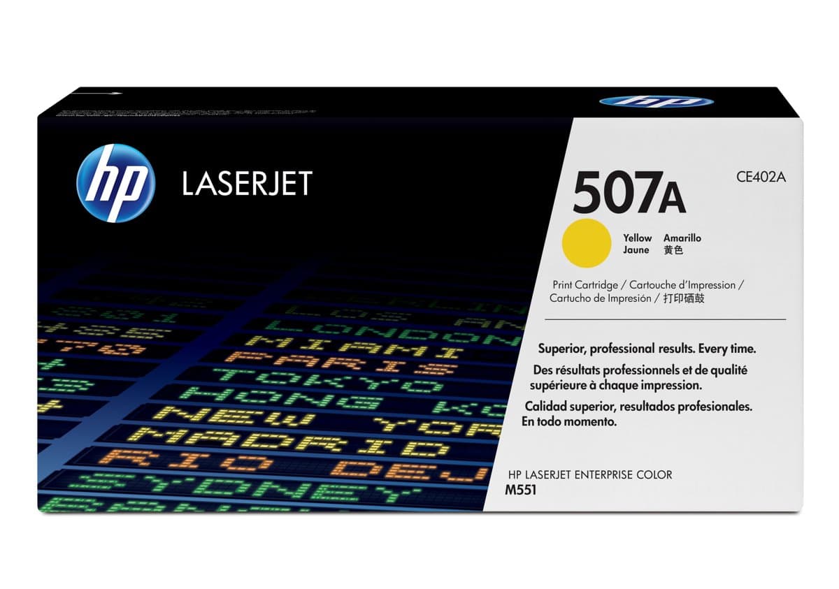 HP 507A Yellow Original LaserJet Toner Cartridge, 6000 Pages