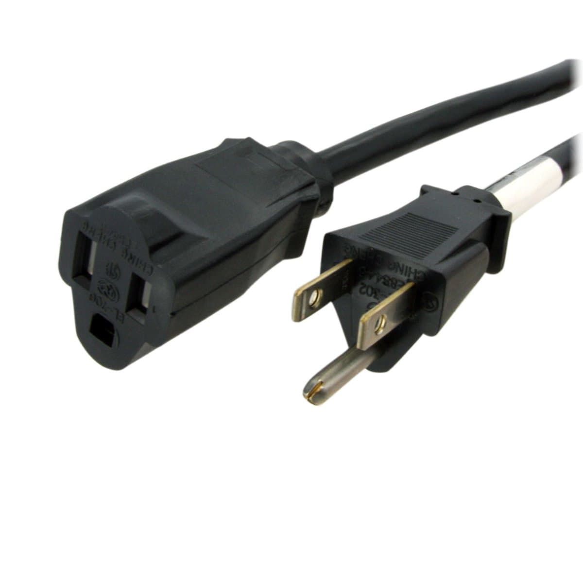 StarTech 6 ft Power Extension Cord, NEMA 5-15P to 5-15R, 15A, 125V