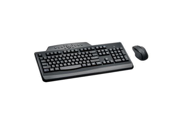 Kensington Pro Fit Media Wireless Desktop Set, Full-Size Keyboard, RF Wireless, Spill-Proof, Includes Mouse