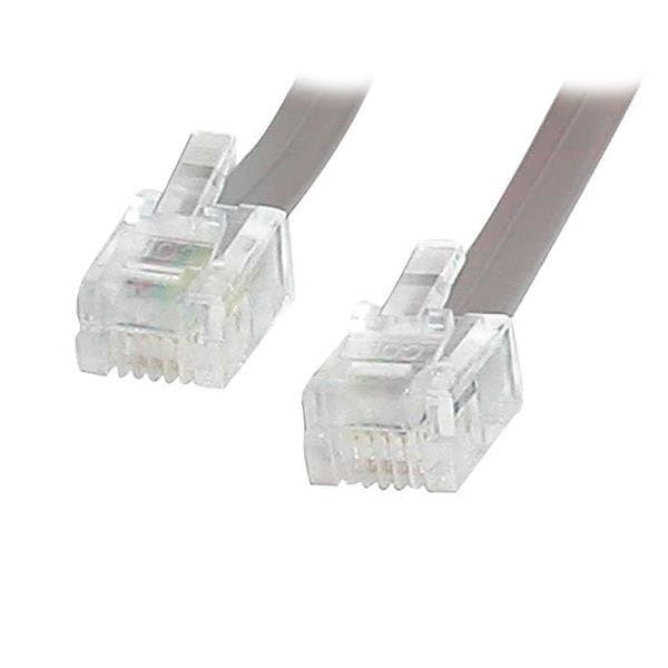 StarTech 25ft RJ11 Telephone Modem Cable, M-M Connectors, Grey, Lifetime Warranty