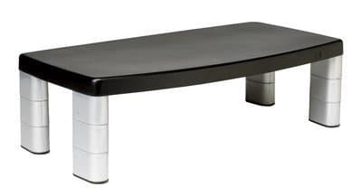 3M MS90B Monitor Stand, 40 lbs Capacity, Height Adjustable, Black, Silver