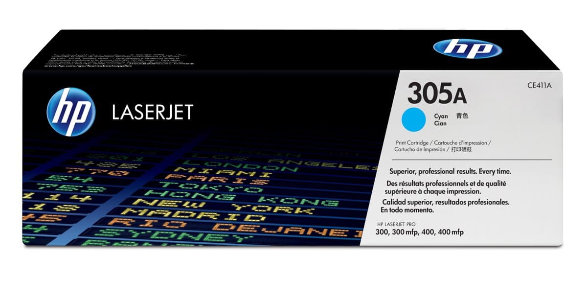 HP 305A Cyan Original LaserJet Toner Cartridge, 2600 Page Yield