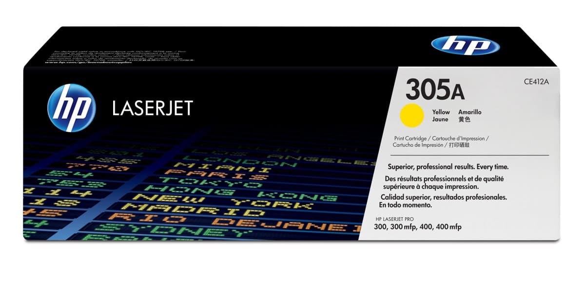 HP 305A Yellow Original LaserJet Toner Cartridge, 2600 Pages, 1-Pack