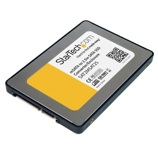 StarTech 2.5-inch SATA to mSATA Adapter Enclosure, SATA III, 6 Gbps, Silver