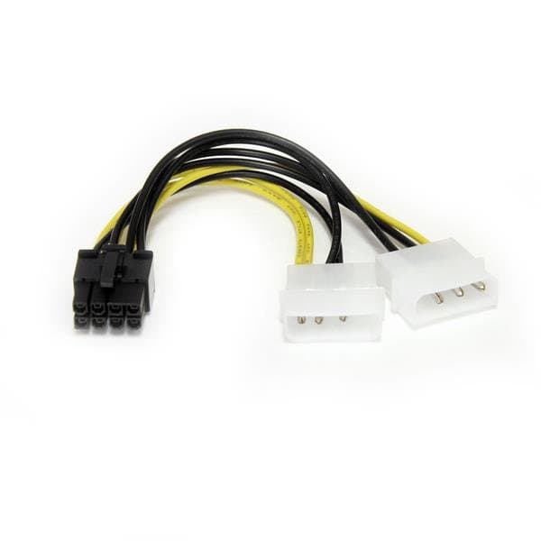 StarTech LP4 to PCIe Adapter, 6 in Power Cable, 2x LP4, 8-Pin