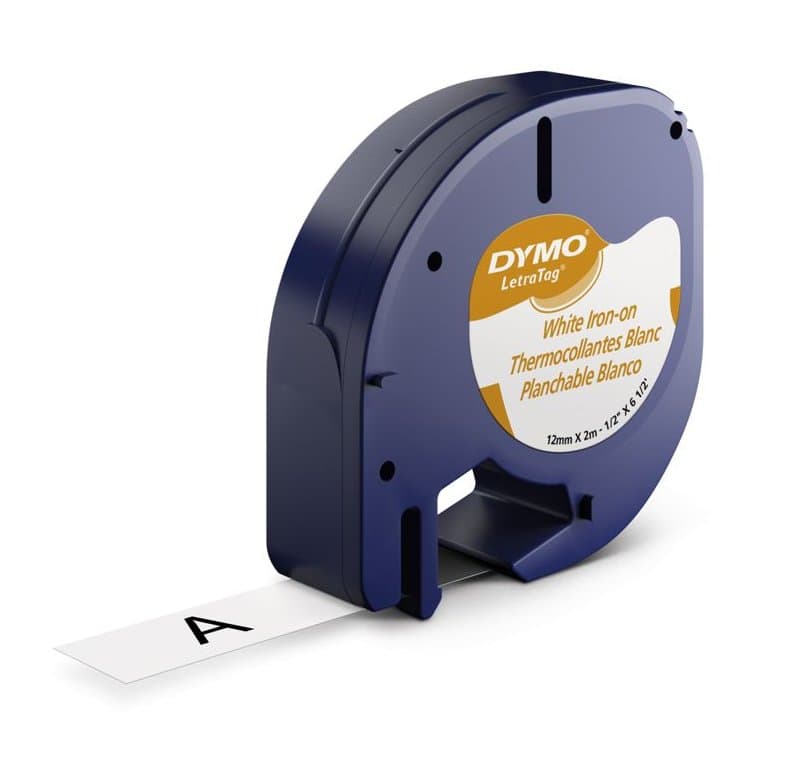 DYMO LetraTAG Iron-On Fabric Label Tape Refill, 1/2″ × 6.5″, White