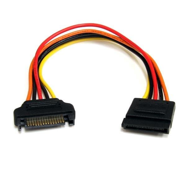 StarTech 8 in SATA Power Extension Cable, 15-Pin, Male/Female, 0.2 m