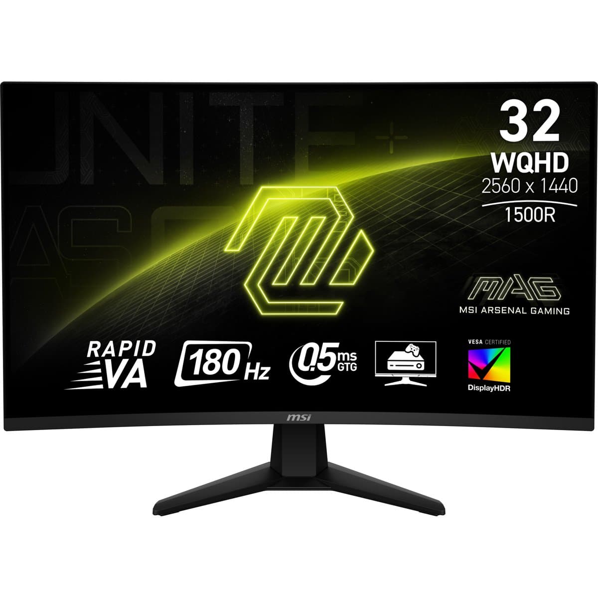 MSI MAG 32CQ6F, 31.5" Curved, 2560×1440, 0.5ms Response, Wide Quad HD