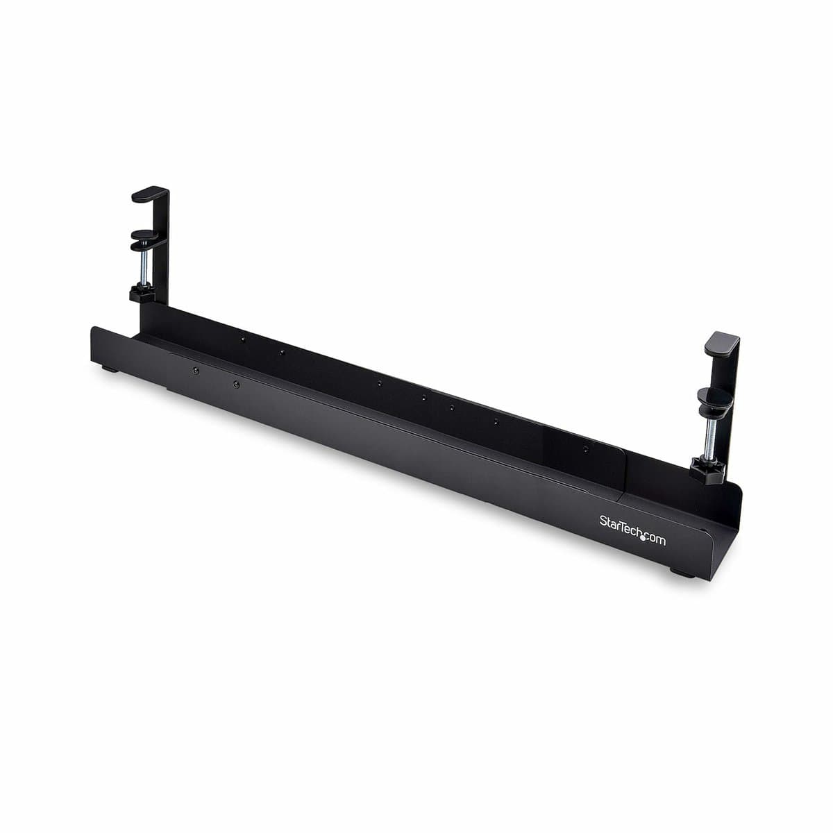 StarTech Under Desk Cable Management Tray, Length Adjustable, No Drill Install, Steel