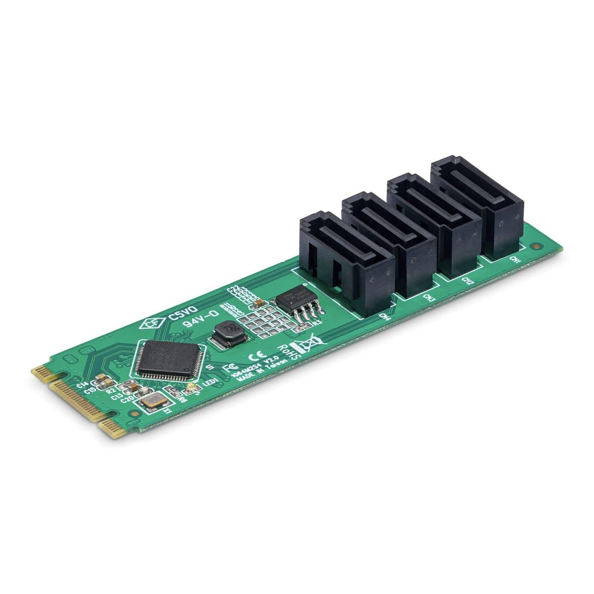 StarTech 4-Port M.2 to SATA Adapter, PCIe 3.0, 6Gbps SATA