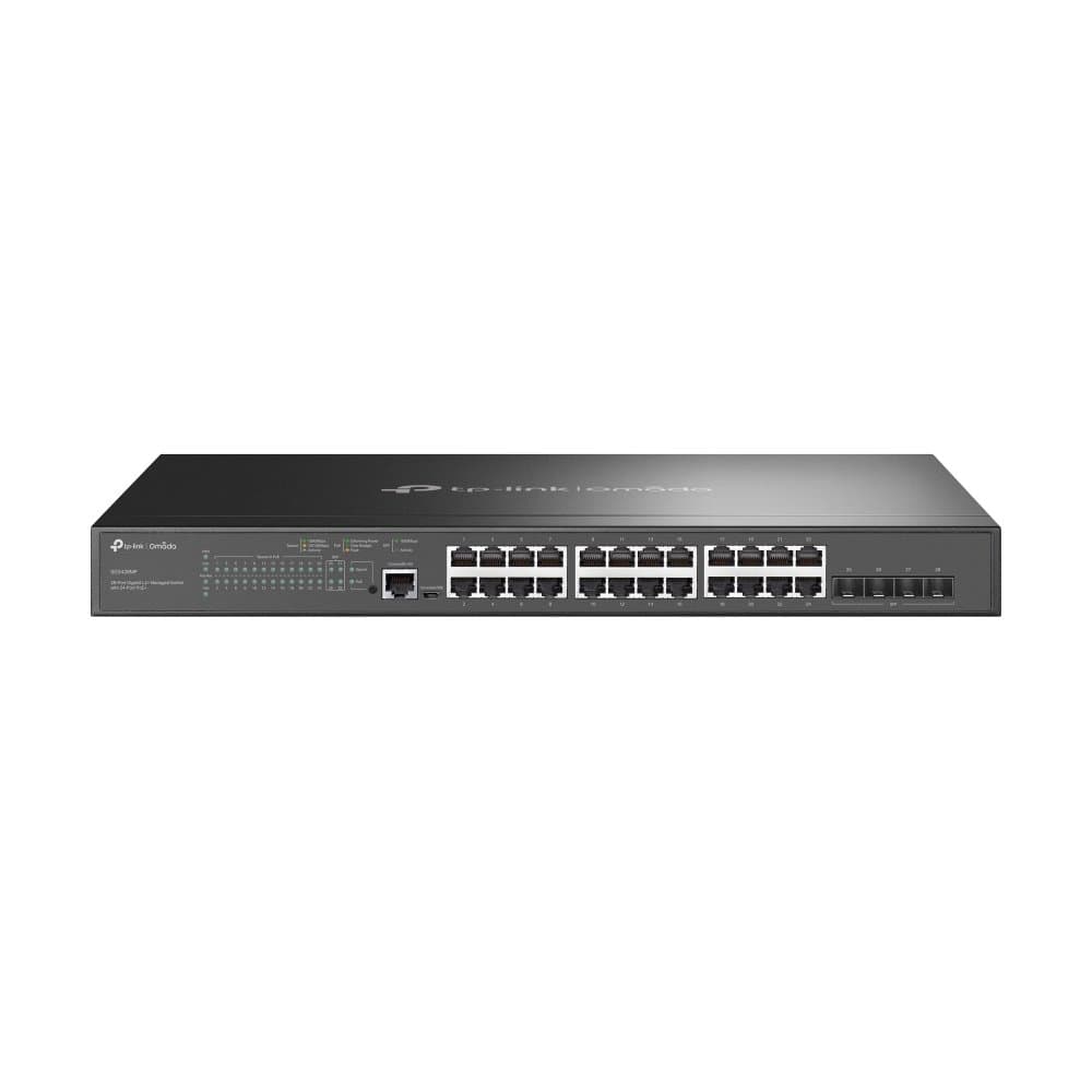 TP-Link Omada 28-Port Gigabit L2+ Managed, 24-Port PoE+, 56 Gbps, 1U Rack Mount